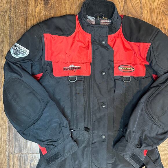 First Gear Kilimanjaro Black Red Hypertex Motorcycle Riding Jacket Women's Large - Picture 4 of 11